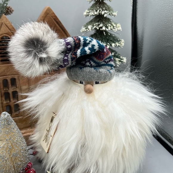 Gnome Tomte Nordic Mystical Folklore Figurine Sheepskin Rabbit Fur Wool - Picture 3 of 6